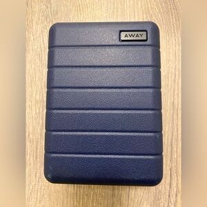 SOLD/ AWAY Mini Suitcase Toiletry Travel Hard Case in Navy Blue with Contents